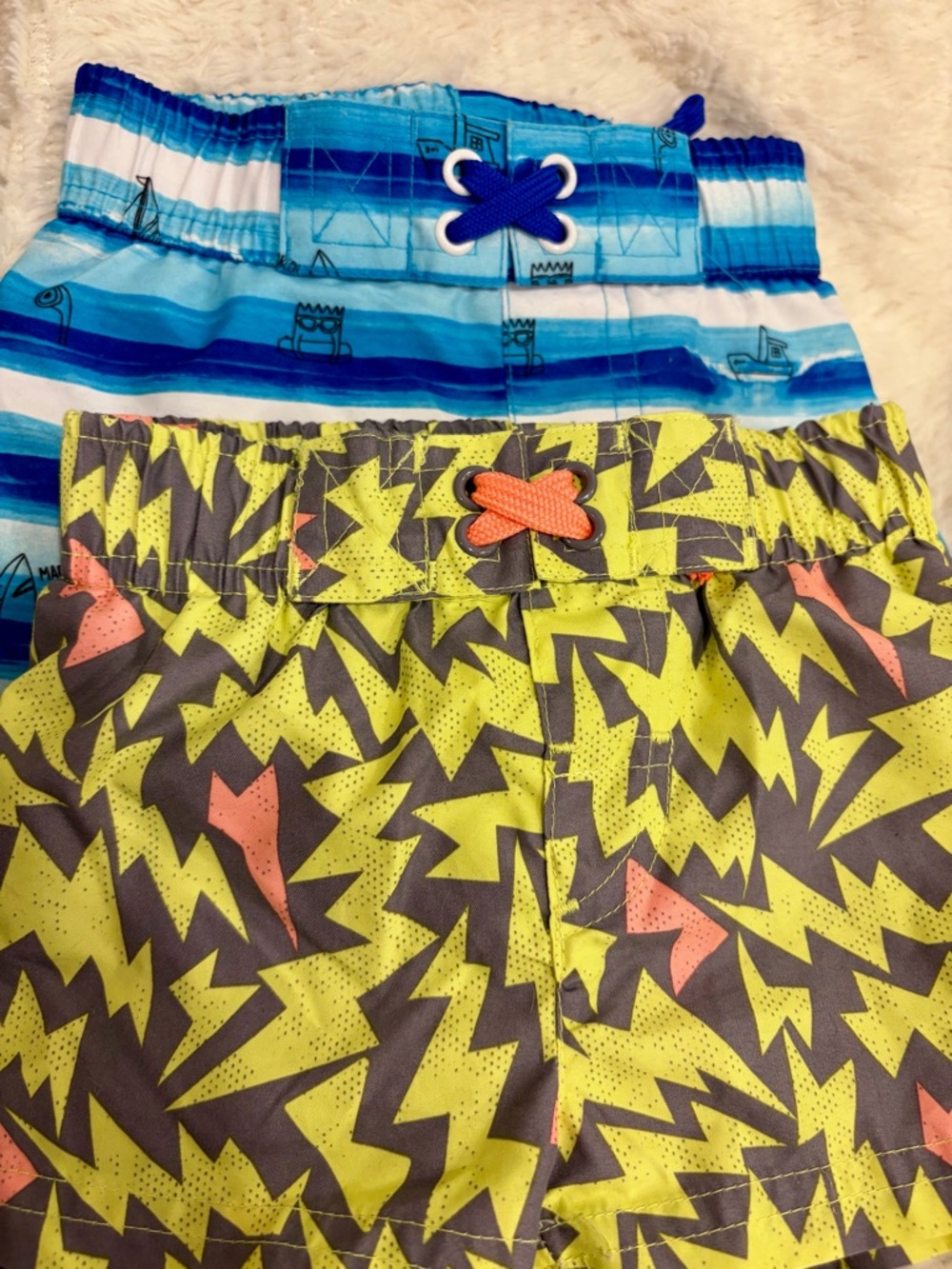 2 Pack Boy’s Cat & Jack Patterned Swim Shorts- 9m